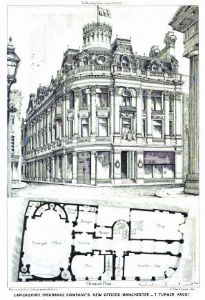 Lancashire Insurance Company, Exchange Street and Red Lion Street, Manchester