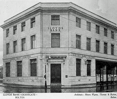 Branch Bank. Deansgate and Howell Croft, Bolton for Lloyds Bank Limited