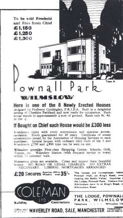 Eight Houses. Pownall Park Estate Wilmslow